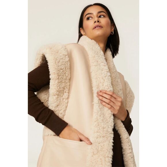 A.L.C. Jackets & Blazers - A.L.C. Sutton Faux Fur Vest in Cream Medium